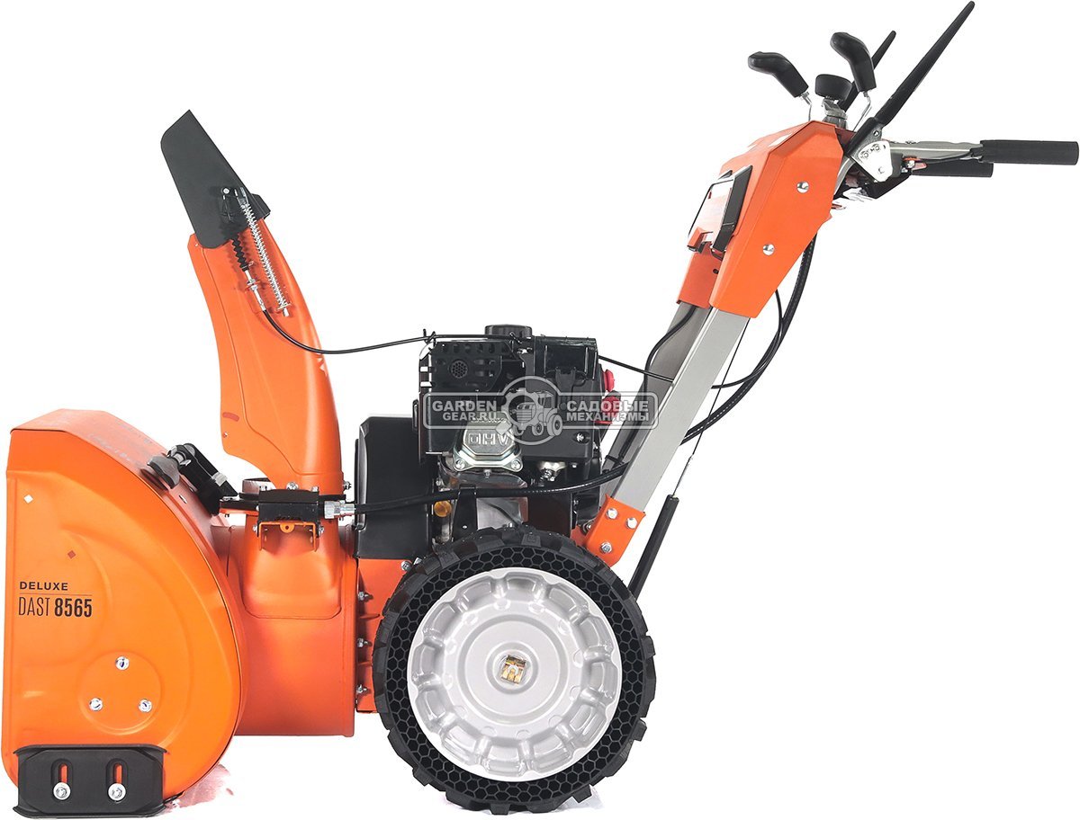 Снегоуборщик Daewoo DAST 8565 (PRC, 61 см., Daewoo, 220 куб.см., запуск от аккумулятора 21В, фара, скорости 5/2, EX-ICE, подогрев рукояток, 99 кг.)