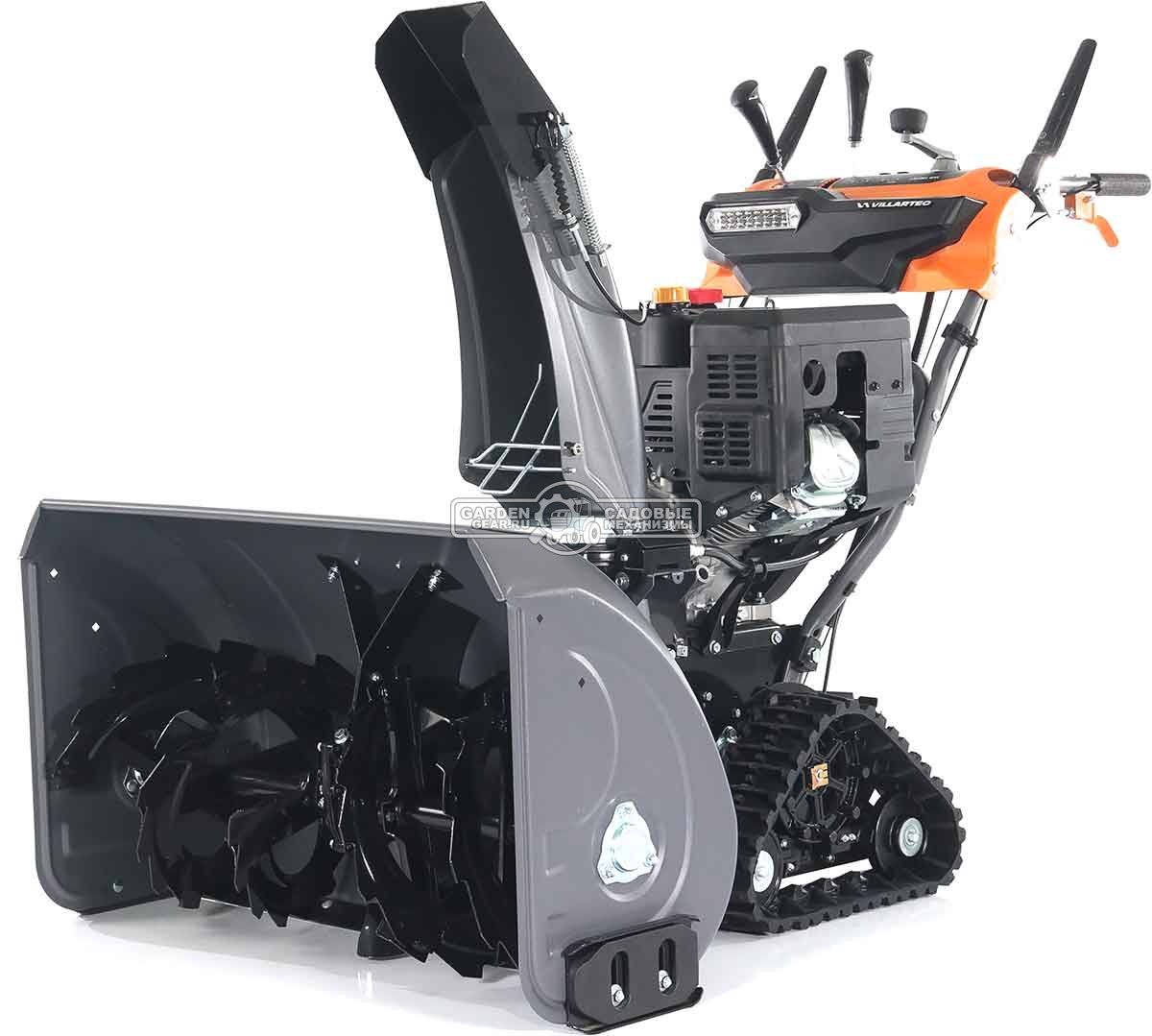 Снегоуборщик Villartec WB1387ET гусеничный (PRC, 86 см, Loncin 375 см3, эл/стартер 220В, фара, подогр. рукояток, 3-х угольные гусеницы, 141 кг)