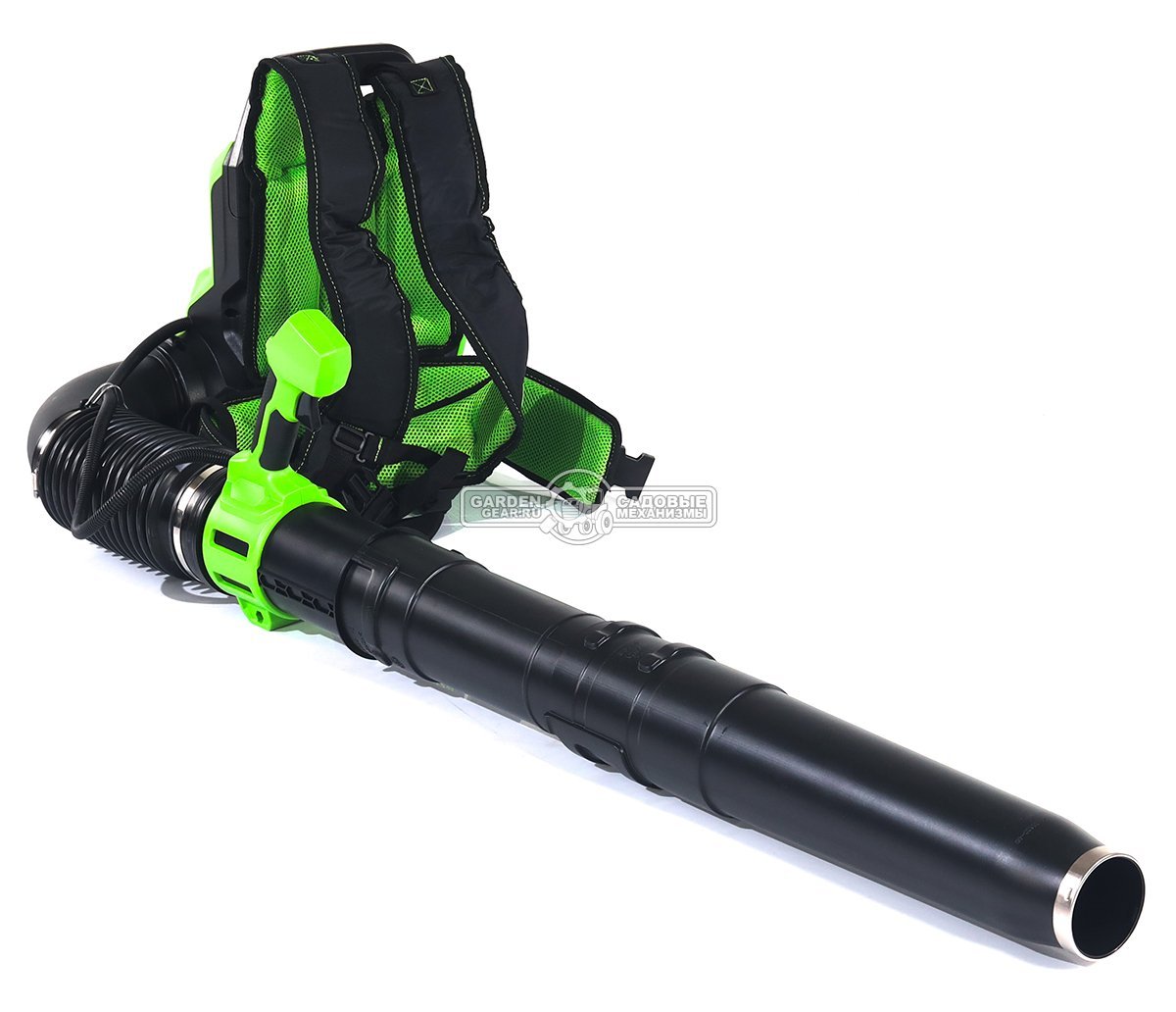 Воздуходувка аккумуляторная ранцевая GreenWorks АGD40BPG2 с АКБ 4 А/ч и ЗУ (PRC, BL 40В, 281 км/ч, 20 м3\мин, Turbo режим)