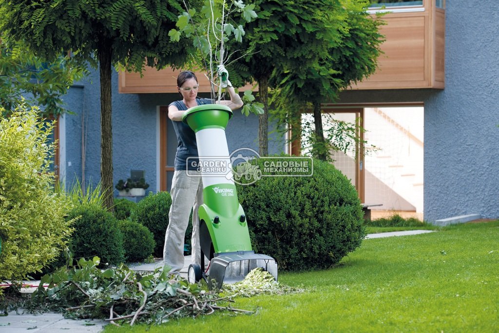 Садовый измельчитель веток электрический Viking GE 250.1 (AUT, 2500 Вт., ветки до 35 мм., 28 кг.)