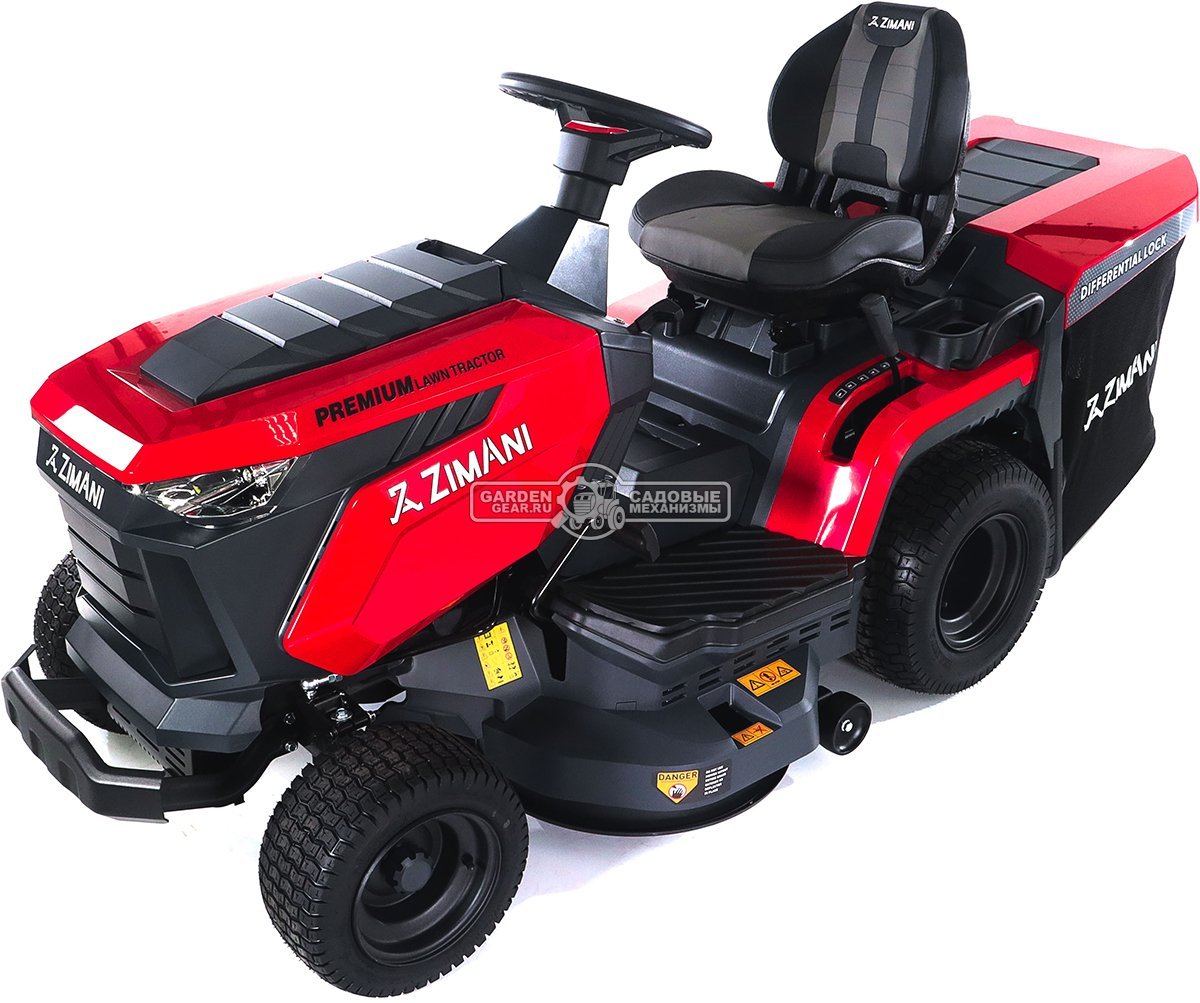 Садовый трактор ZimAni TC97HLD (PRC, Loncin 452 куб.см., гидростатика, дифференциал, травосбор. 320 л, шир. кошения 97 см, LED панель, 190 кг)
