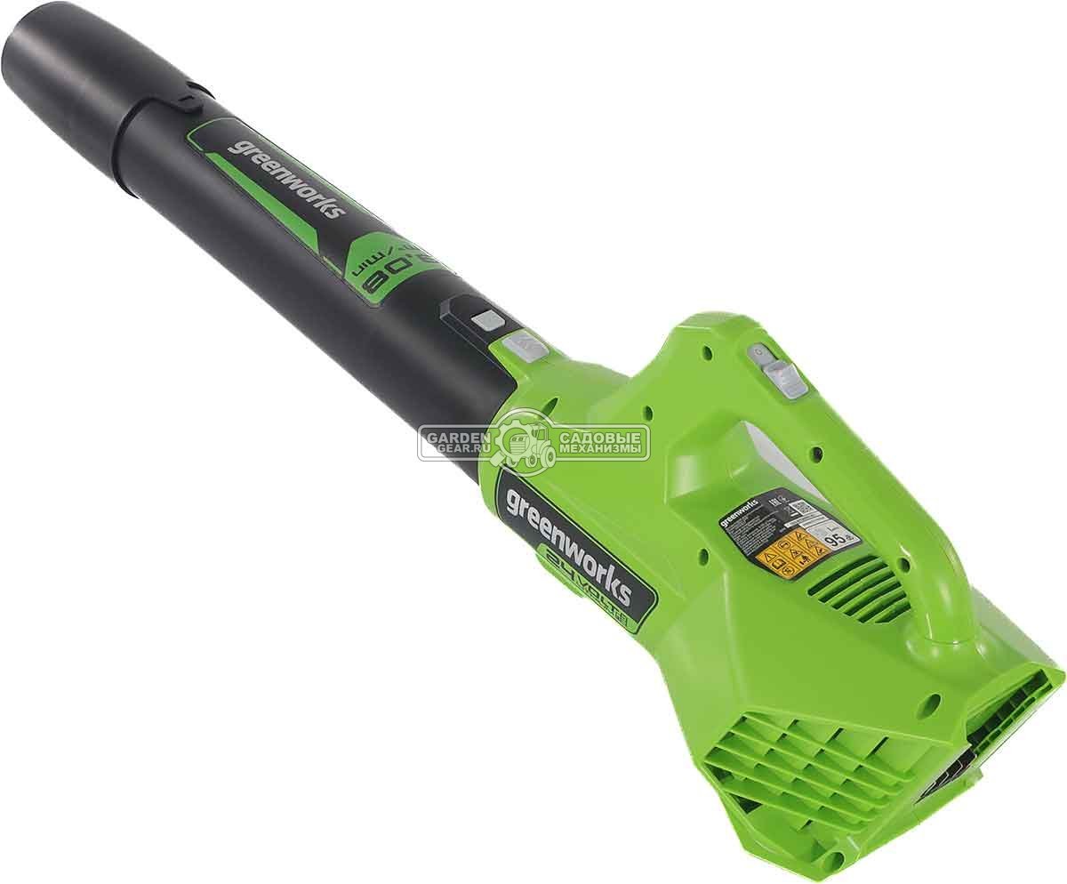 Воздуходувка аккумуляторная GreenWorks G24AB без АКБ и ЗУ (PRC, 24В, 145 км/ч, 1.7 кг)