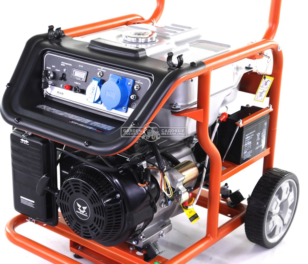Бензиновый генератор Zongshen Premium KB 9000 E (PRC, 440 см3, 8.0/8.5 кВт, 32 л, электростарт, колеса, 99 кг)