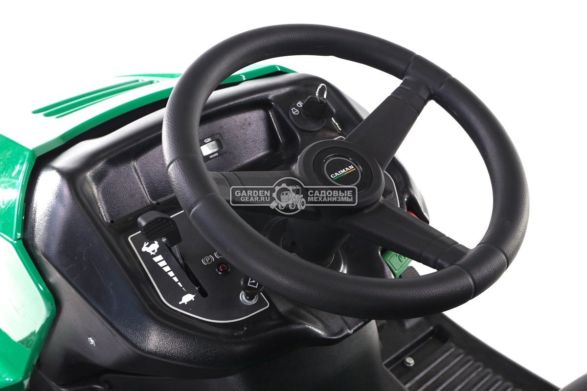 Садовый трактор Caiman Comodo 2WD HD (CZE, Kawasaki FS600V, 603 куб.см, гидростатика, дифференциал, травосборник 400 л. с гидролифтом, 102 см, 385 кг)