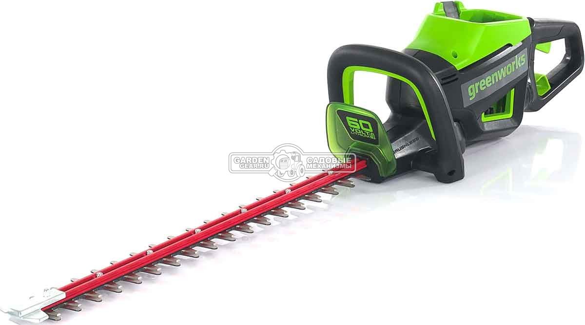 Кусторез аккумуляторный GreenWorks GD60HT66 без АКБ и ЗУ (PRC, BL 60В, 66 см, ветки до 28 мм, 3.2 кг)