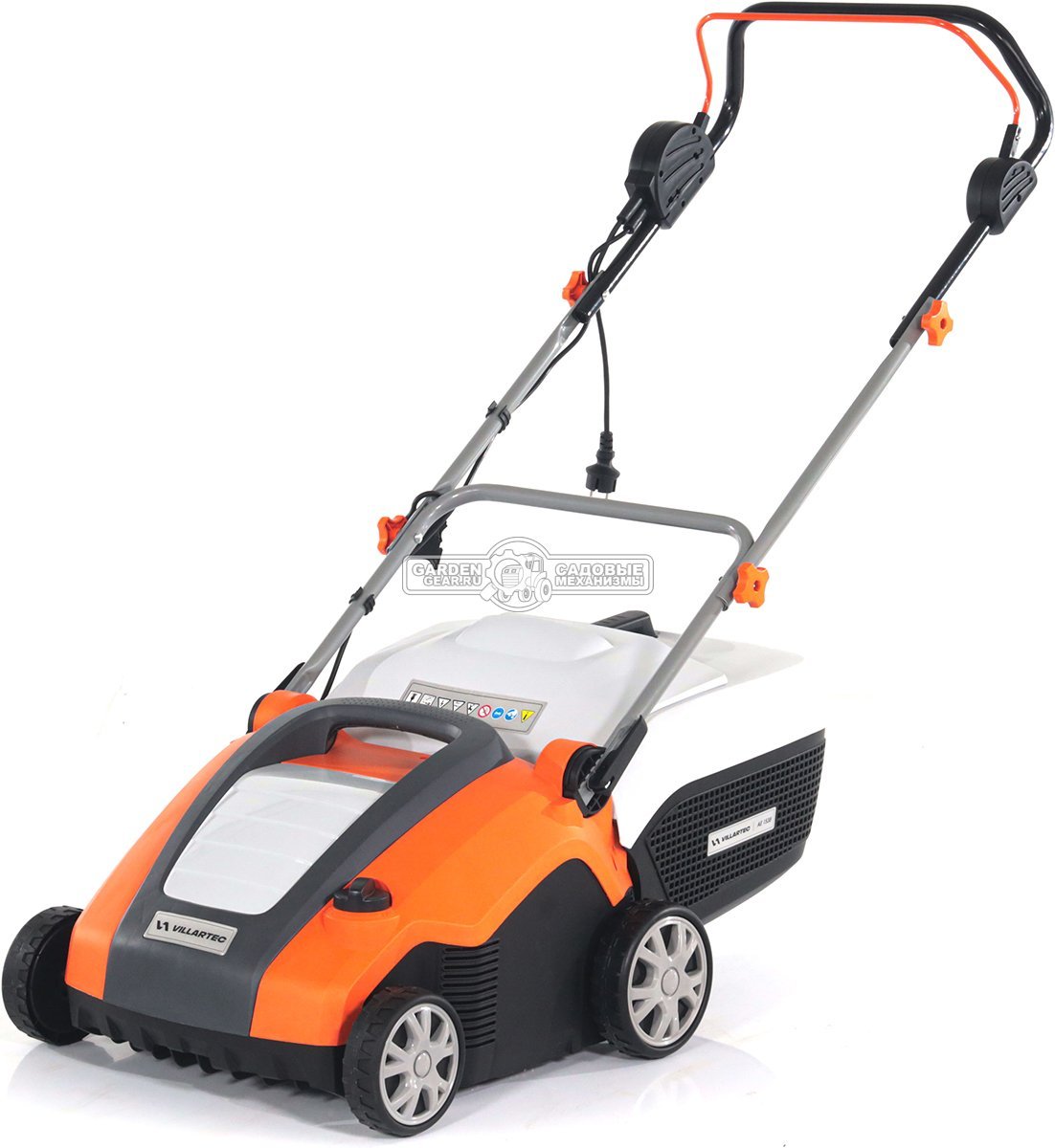 Вертикуттер - аэратор электрический Villartec AE 1538 (PRC, 1500 Вт, 38 см, ножи + пружины, пластик, 50 л, 14 кг)