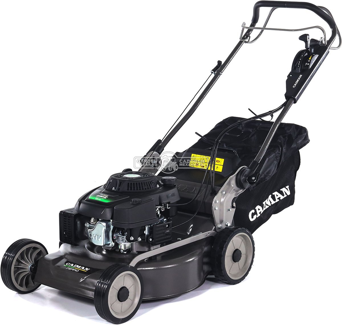 Газонокосилка бензиновая Caiman Ferro 55CLV (RUS, 55 см, Caiman Green Engine, 196 см3, сталь, вариатор, 4 в 1, 70 л, 50 кг)