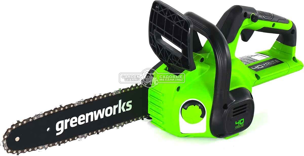 Пила аккумуляторная цепная GreenWorks G40CS30II 12" c АКБ 4 А/ч и ЗУ (PRC, 40В, 3/8"-1.1-52E, 2.74 кг)