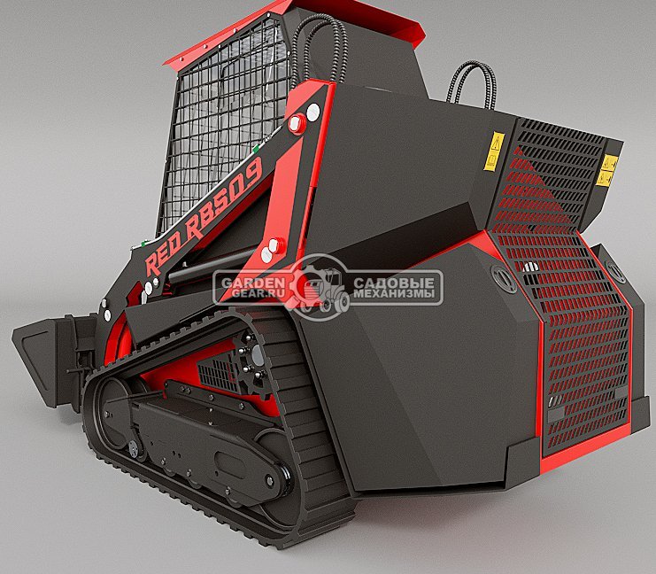 Мини-погрузчик гусеничный RED RBS-09 с закрытой кабиной Zongshen GB750EFI 30 л.с., грузоподъемность до 1000 кг., ковш 200 л., 1600 кг.