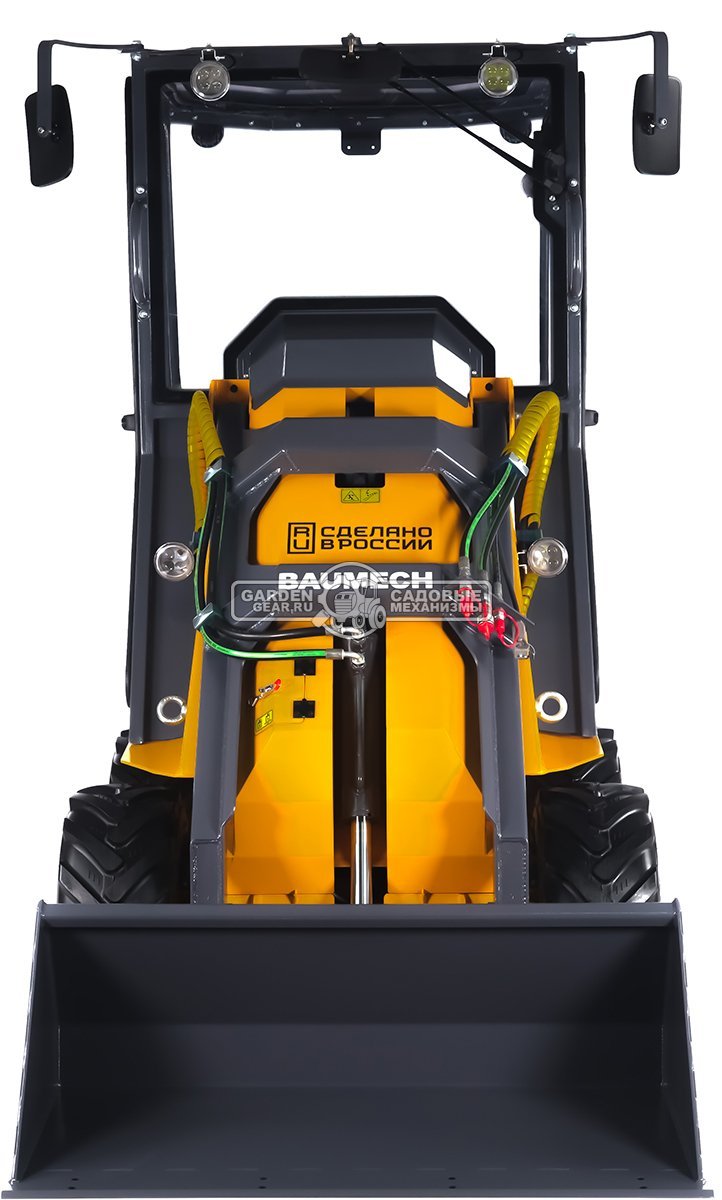 Универсальная машина мини-погрузчик Baumech ML-02 Pro с зимней кабиной + ковш универсальный 110 см., с двигателем Zongshen GB750 V-Twin