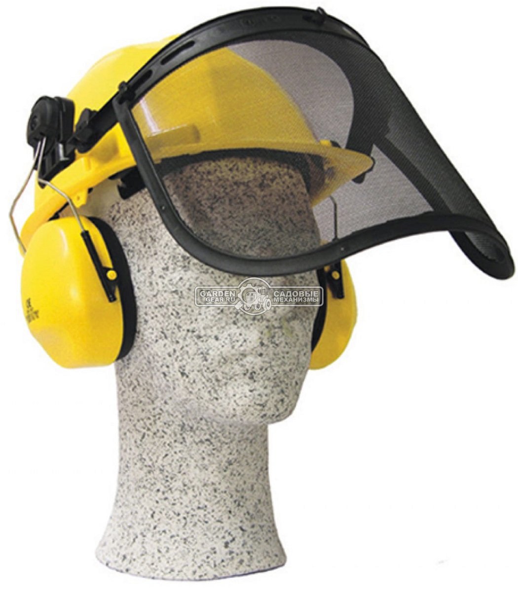 Шлем защитный Champion C1001 комбинированный с наушниками (сетчатый щиток)