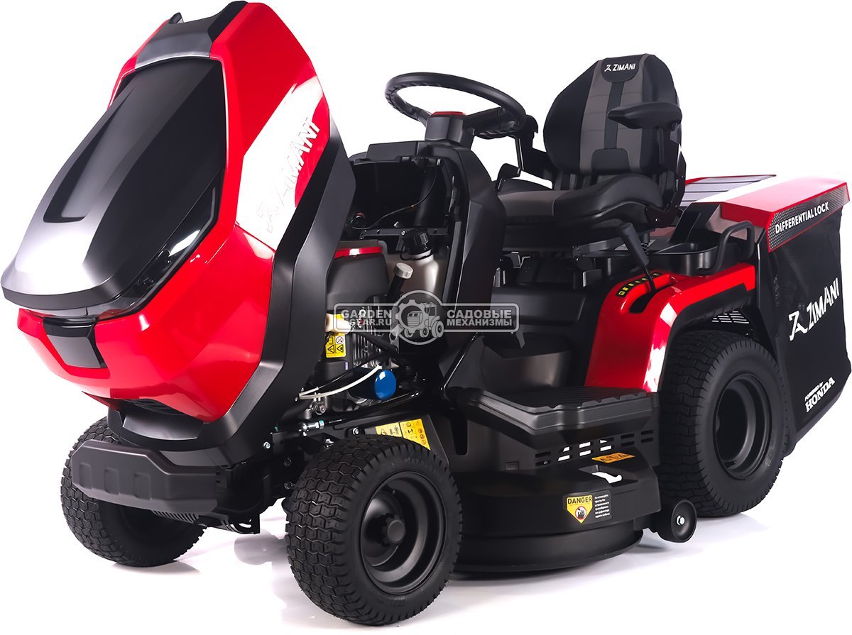 Садовый трактор ZimAni TC242HVD (PRC, Honda 688 куб.см., гидростатика, дифференциал, травосбор. 320 л, шир. кошения 107 см, LED панель, 195 кг)