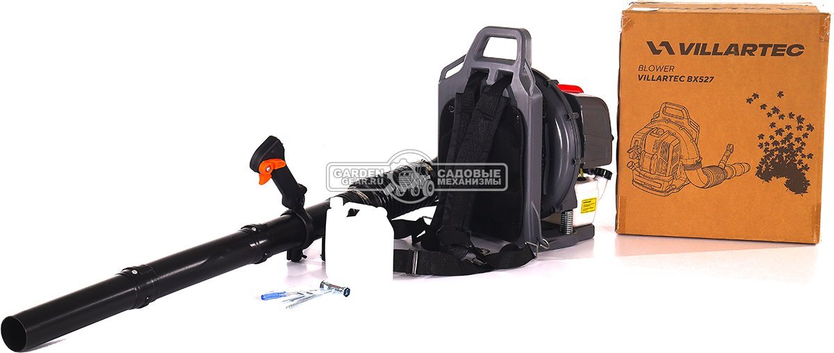 Воздуходувка бензиновая ранцевая Villartec BX527 (PRC, 52 куб.см., 1.45 кВт / 1.97 л.с., 890 м3/ч, 78 м/с, 8 кг)
