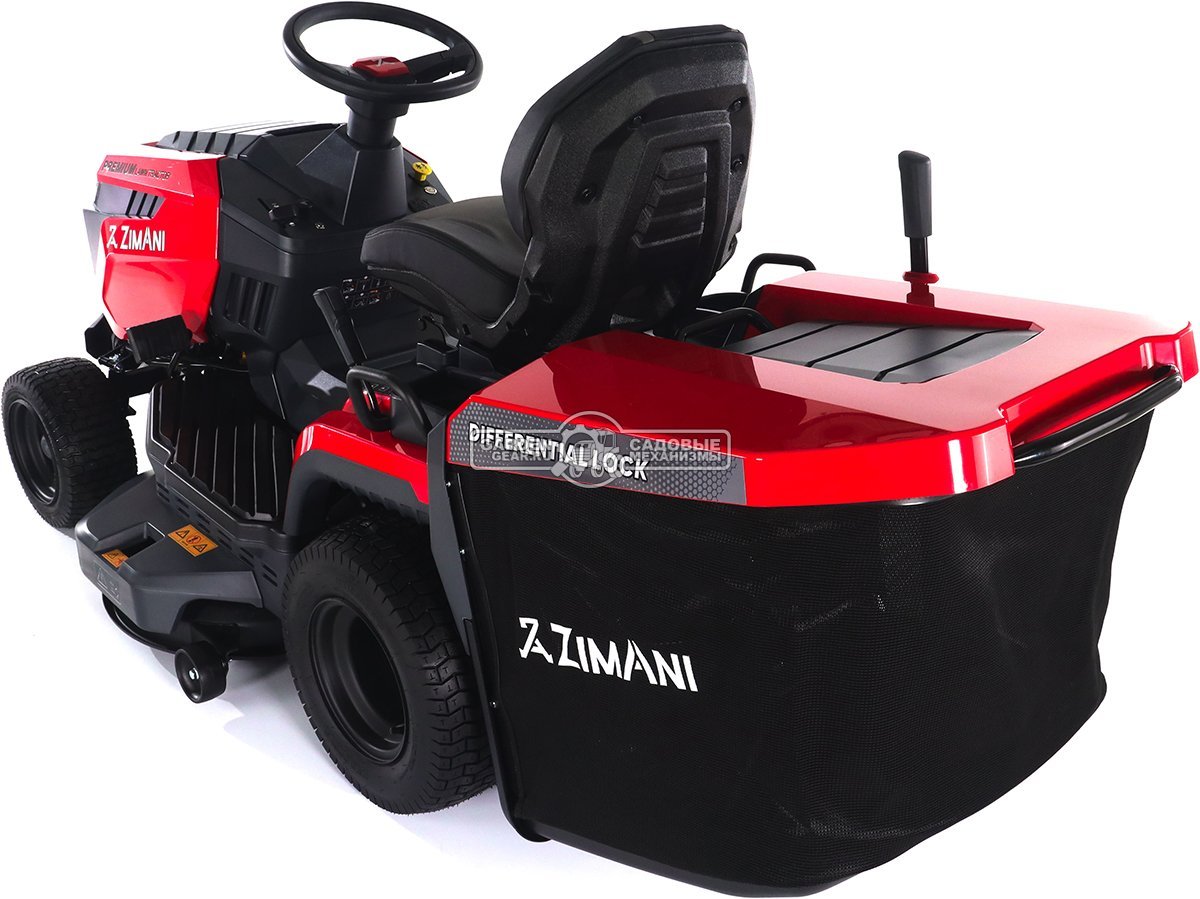 Садовый трактор ZimAni TC107HVD (PRC, Loncin 586 куб.см., гидростатика, дифференциал, травосб. 320 л, шир. кошения 107 см, LED панель, 195 кг)