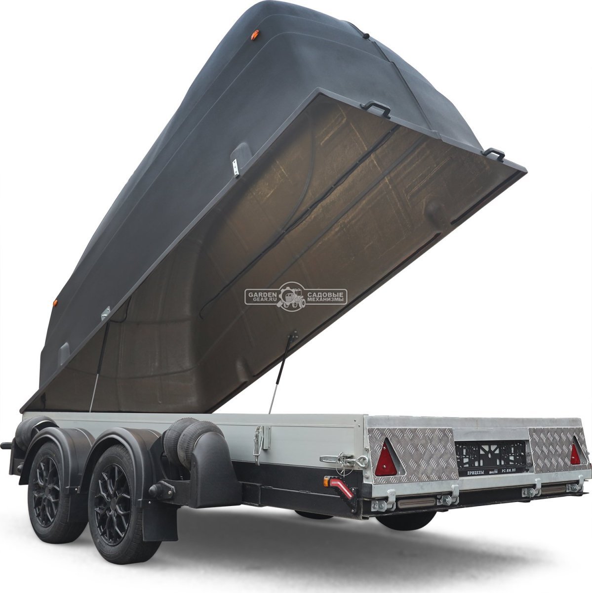 Прицеп с опускающейся платформой на пневмоподвеске Baltic Mechanic Polygon-City PC 750 Спарка для перевозки спецтехники, пневмолифт, крышка, 3500x1500