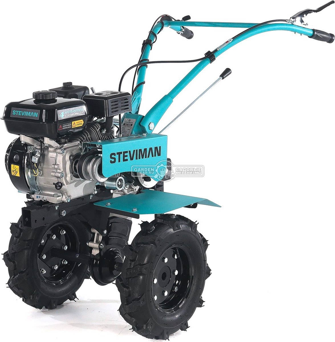 Мотоблок Steviman MT-100 (RUS, колеса 4,00х8, EST 212 см3, 85 см, 2 вперед/1 назад, шкив, 70 кг)