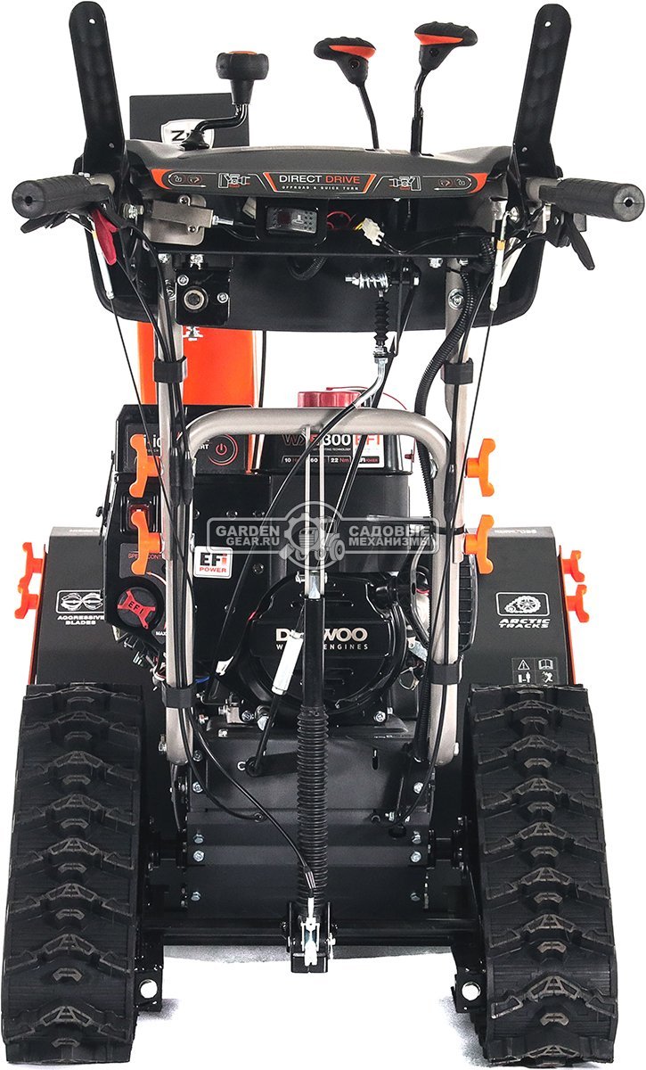 Снегоуборщик Daewoo DAST 427 (EFI) гусеничный (PRC, 68 см, Daewoo WXE 300 EFI, 260 см3, запуск от аккумулятора, фара, гусеницы Arctic track, 120 кг.)