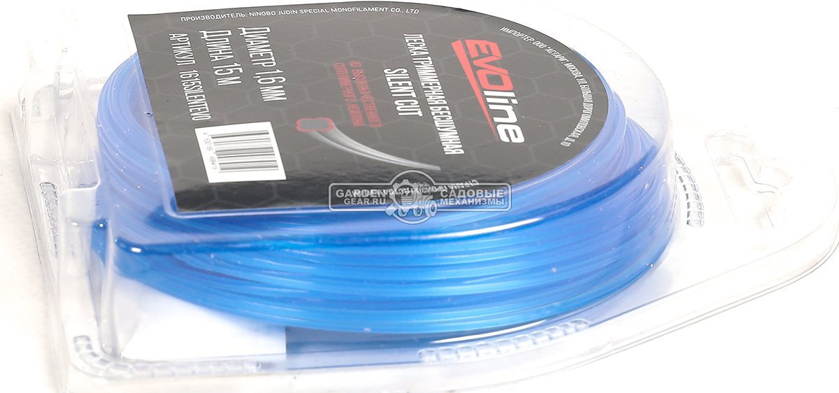 Леска EVOline 1,6 мм, 15 м, витой квадрат, бесшумная