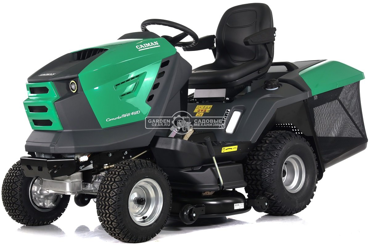 Садовый трактор Caiman Comodo Max 4WD 107D2C2 (CZE, Caiman V-Twin, 708 куб.см., гидростатика, дифференциал, 380 л, ширина кошения 102 см, 329 кг.)