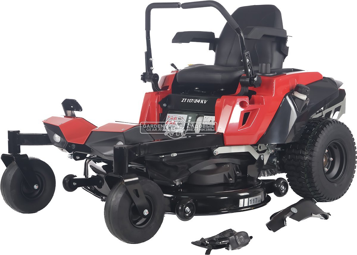 Садовый райдер Oleo-Mac ZT 117/24 KV с нулевым радиусом разворота (ITA, Emak K 2400 V-Twin, 708 куб.см., гидростатика, ширина кошения 117 см, 245 кг)