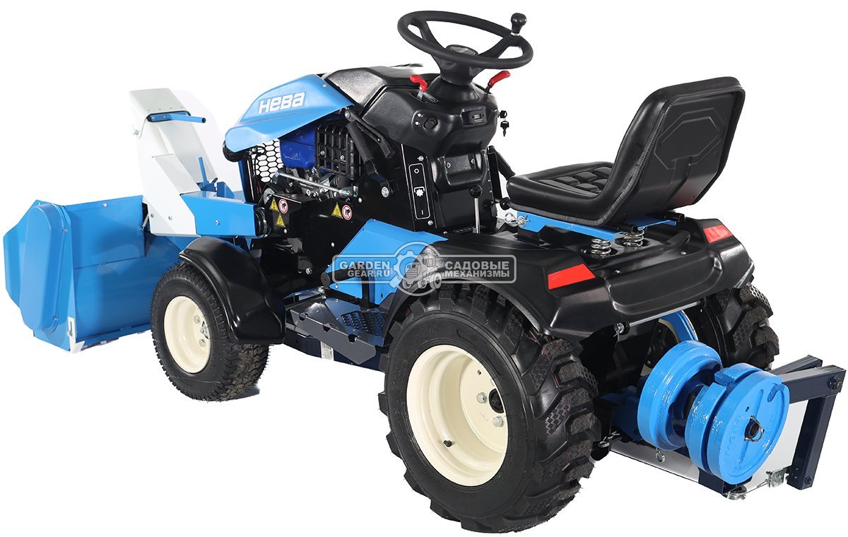 Садовый трактор Нева MT1-ZS с роторным снегоуборщиком и рамой-противовесом (дека - опция)