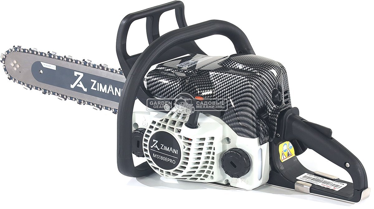Бензопила ZimAni MS 180E Pro 16" (PRC, 31.8 куб.см., 1.5 кВт/2.0 л.с., 3/8", 1.3 мм, 55E, корпус Carbon Fiber, Walbro Carburetor, 4.2 кг)