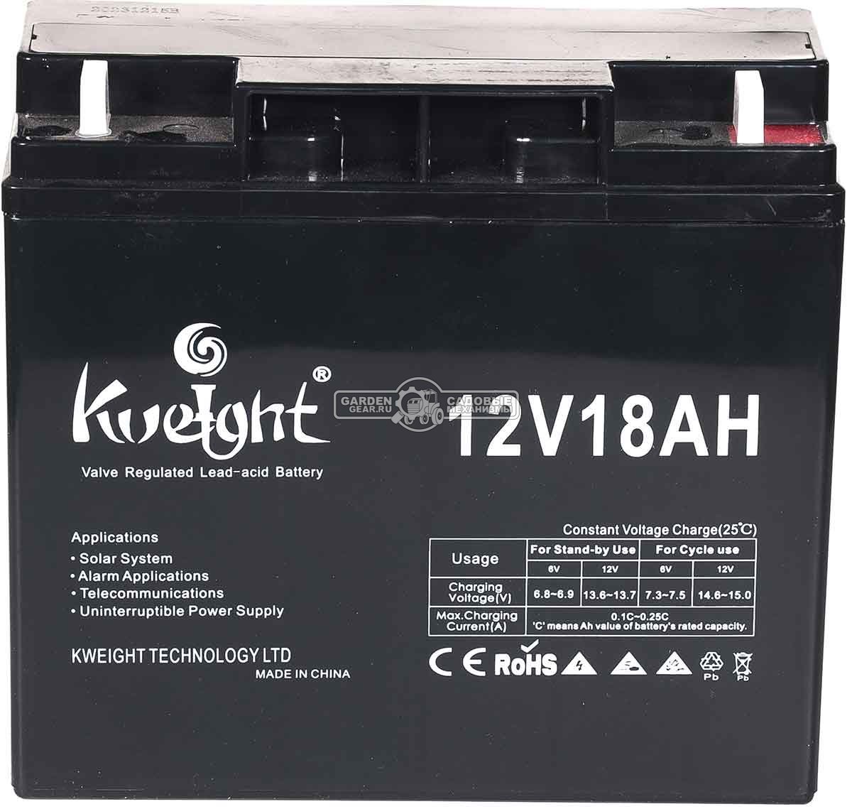 Аккумулятор ZimAni 12V 18Ah 20071324 для садовых тракторов