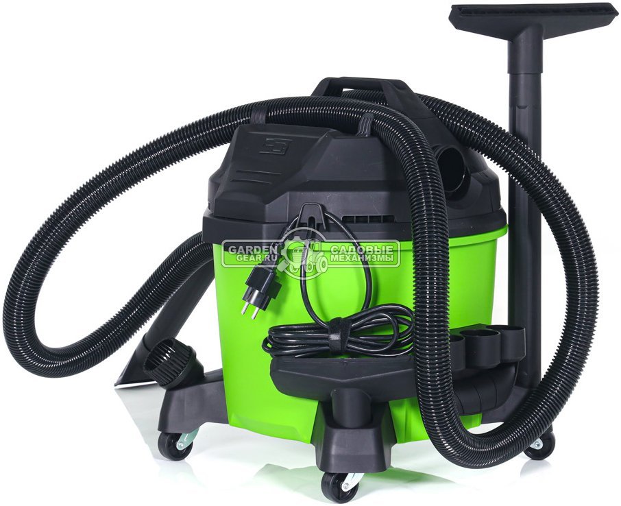 Пылесос GreenWorks G120WDV для сухой и влажной уборки (PRC, 1200 Вт, 3150 л/мин, контейнер 34 л, шланг 2 м, 8.4 кг)