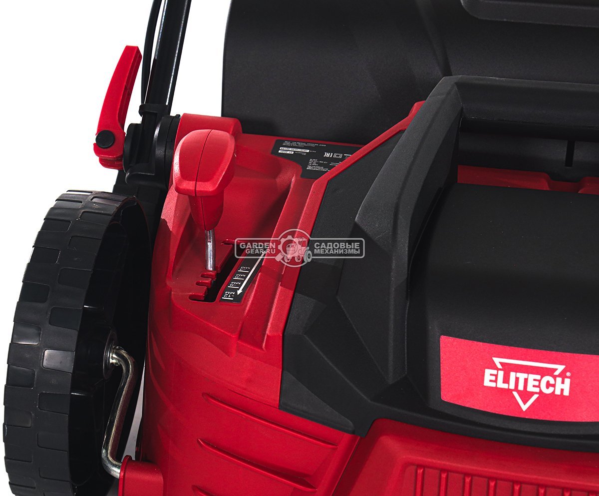 Вертикуттер - аэратор электрический Elitech СЭ 1536Т (PRC, 1500 Вт, 36 см, ножи + пружины, пластик, 45 л, 12 кг)