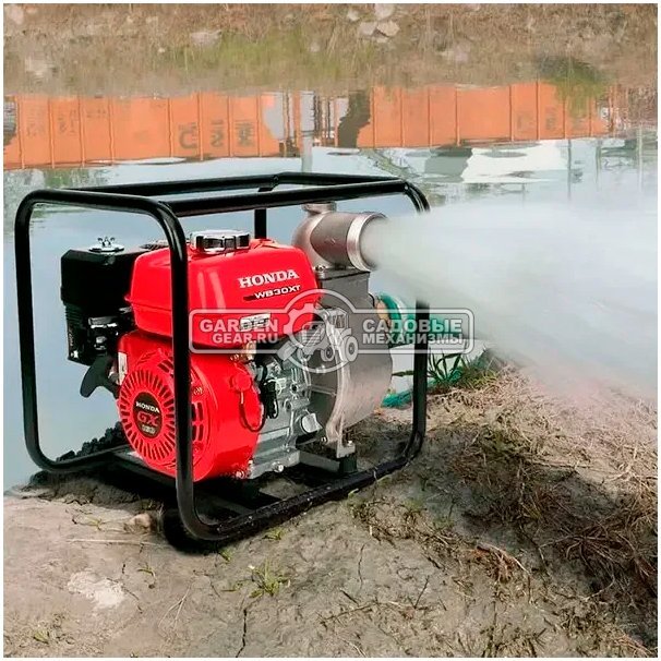 Мотопомпа бензиновая Honda WB30XT3 TR для среднезагрязненной воды (THA, Honda GX160, 163 куб.см., 1100 л/мин, 3", 23 м, 26 кг.)