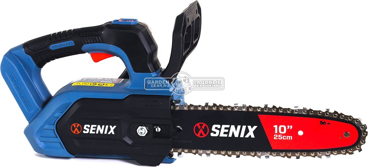 Пила аккумуляторная цепная Senix CSX2-M1-EU 10" с АКБ 4 А/ч и ЗУ (PRC, BL 20В, 3/8",1.1 мм, 40E, 3.2 кг)