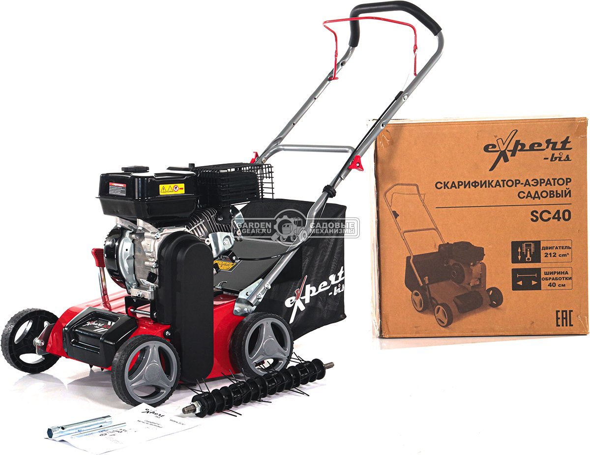 Вертикуттер - аэратор бензиновый Expert-bis SC40 (PRC, 40 см, 208 см3, ножи + пружины, 45 л, 33 кг)