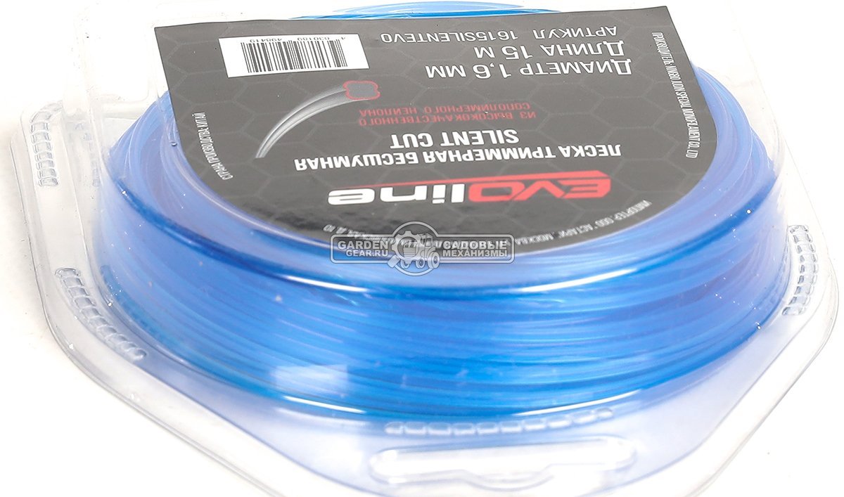 Леска EVOline 1,6 мм, 15 м, витой квадрат, бесшумная