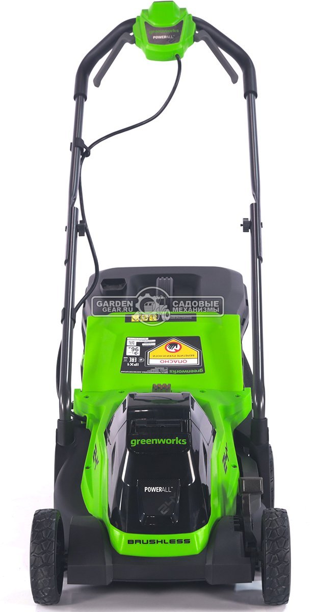 Газонокосилка аккумуляторная GreenWorks GD24LM331 с АКБ 4 А/ч и ЗУ (PRC, BL 24В, 33 см, пластик, мульчирование, травосборник 30 л, 9.9 кг)