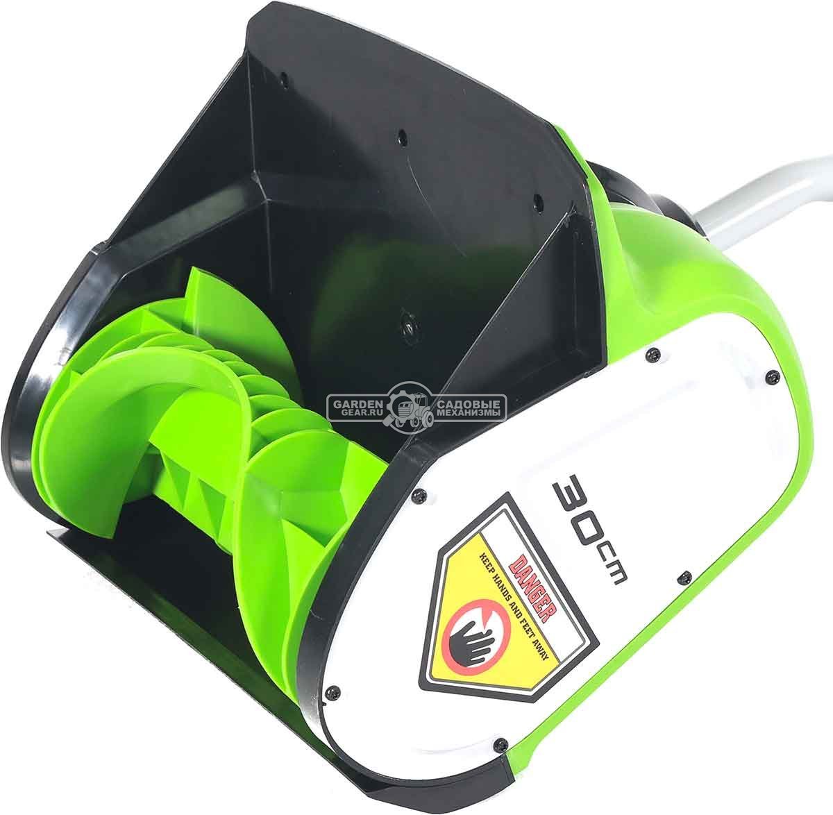 Снегоуборщик аккумуляторный / лопата GreenWorks GD40SS30 с АКБ 4 А/ч и ЗУ (PRC, BL 40В, ширина 30 см, 7 кг)