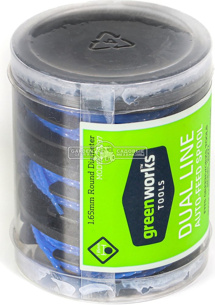 Катушка с леской (шпулька) GreenWorks 29197 для триммеров GST5033 / GST5033M (леска 1.65 мм, 3 катушки, аналог 29627)