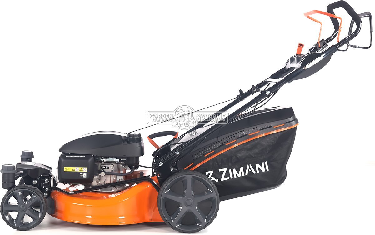 Газонокосилка бензиновая ZimAni LC251HVR с рояльными колесами (PRC, 51 см, Honda 166 см3, 3 в 1, Quattro Blade, вариатор, 70 л, 40 кг)