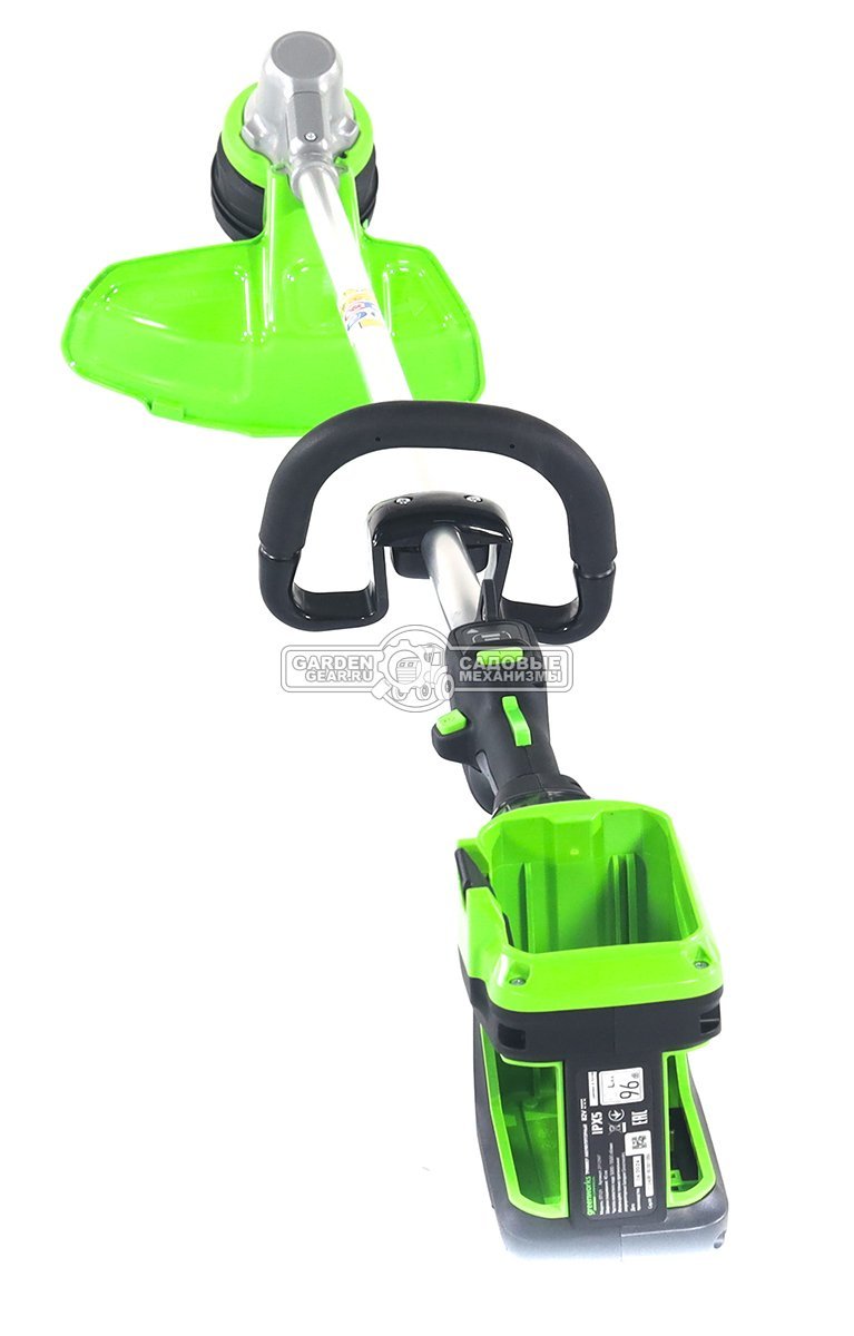 Триммер аккумуляторный GreenWorks ST121 без АКБ и ЗУ (PRC, BL 82В, 1.2 кВт, леска 2.4 мм, D-рукоятка, ремень, 4.3 кг)