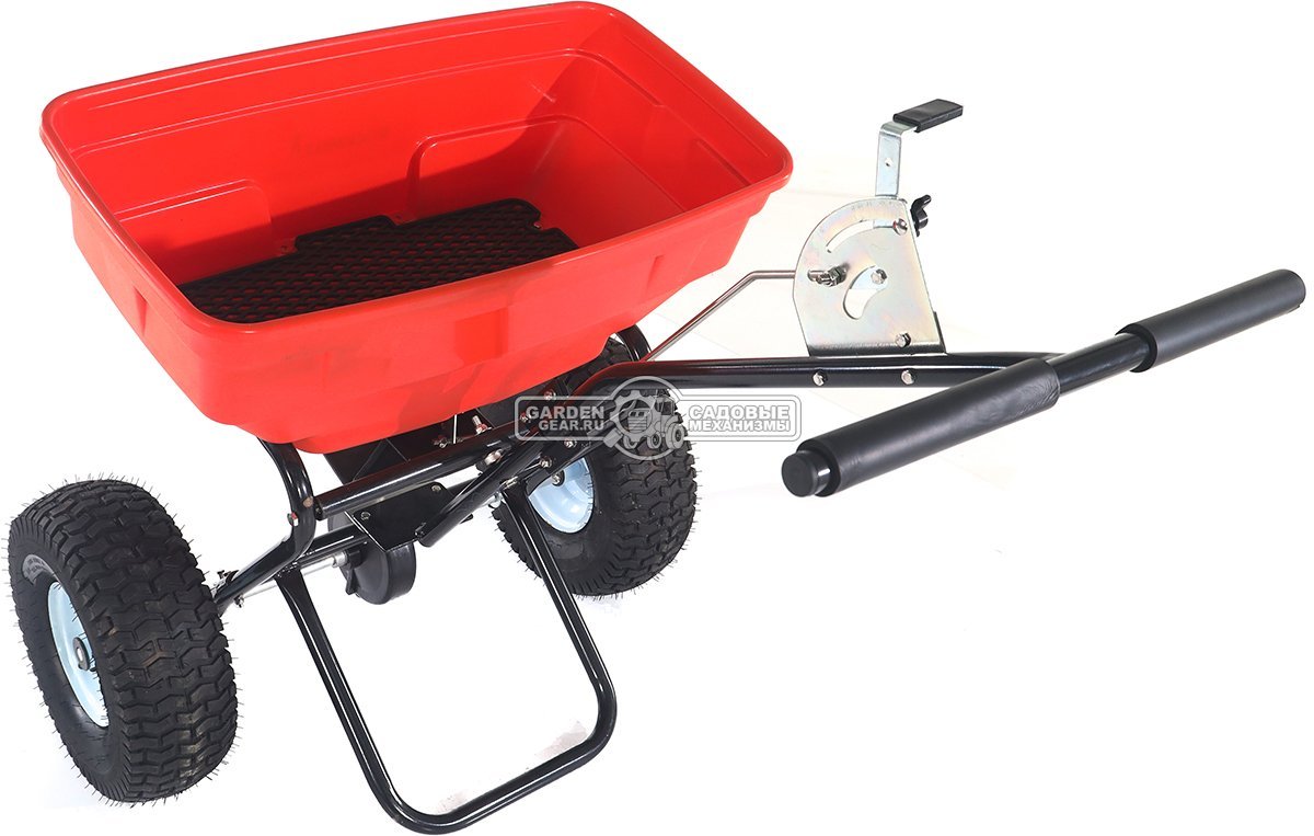 Тележка - разбрасыватель для удобрений, песка и реагентов RockMelt TC2036 оранжевая (PRC, 35 л / 35 кг, пневмоколеса 15"x6.00-6, вес 13.7 кг)