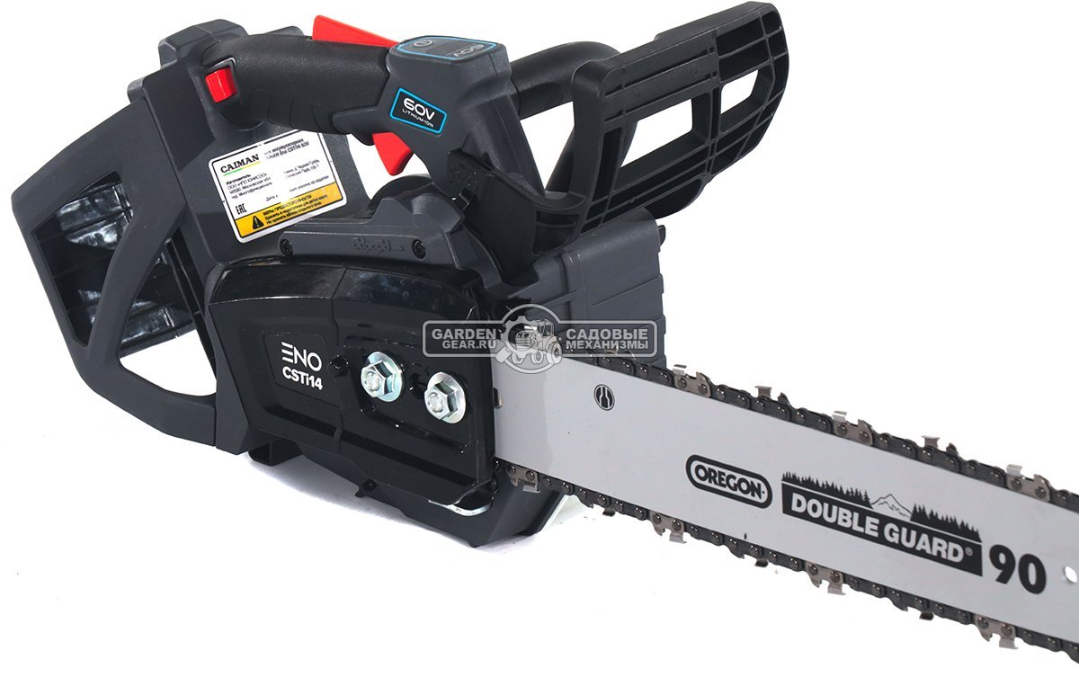 Пила аккумуляторная цепная Caiman ENO CSTi14 14" с АКБ B6040 и ЗУ C6025 (RUS, BL 60В, Standart Connect, 3/8"-1.1-52E, 2,0 кг.)