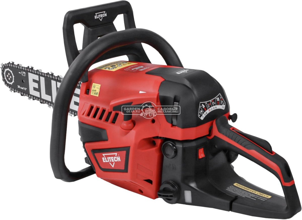 Бензопила Elitech ПБ 5226C 15" (PRC, 52 куб.см, 1.9 кВт/ 2.6 л.с, 0.325"-1.3-64E, 5.4 кг)