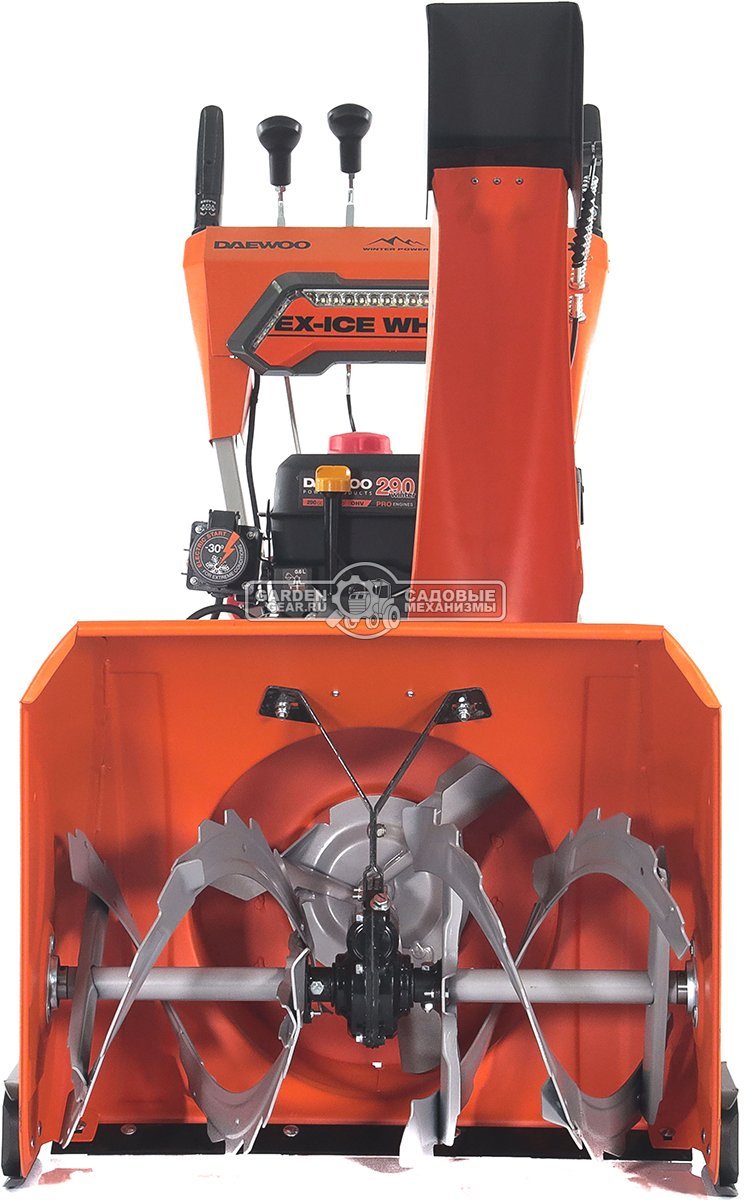 Снегоуборщик Daewoo DAST 8570 (PRC, 67 см., Daewoo, 290 куб.см., эл/стартер 220В, фара, скорости 5/2, колеса EX-ICE, подогрев рукояток, 103 кг.)