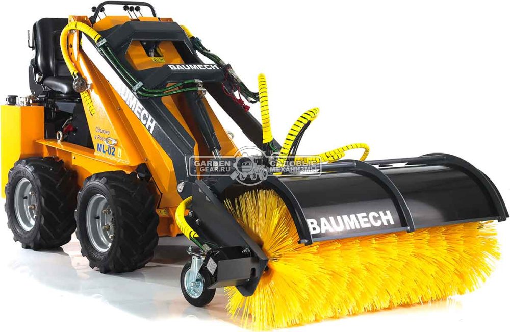 Универсальная машина мини-погрузчик Baumech ML-02 Pro + гидравлическая щётка 115 см., с двигателем Zongshen GB750 EFI V-Twin инжектор