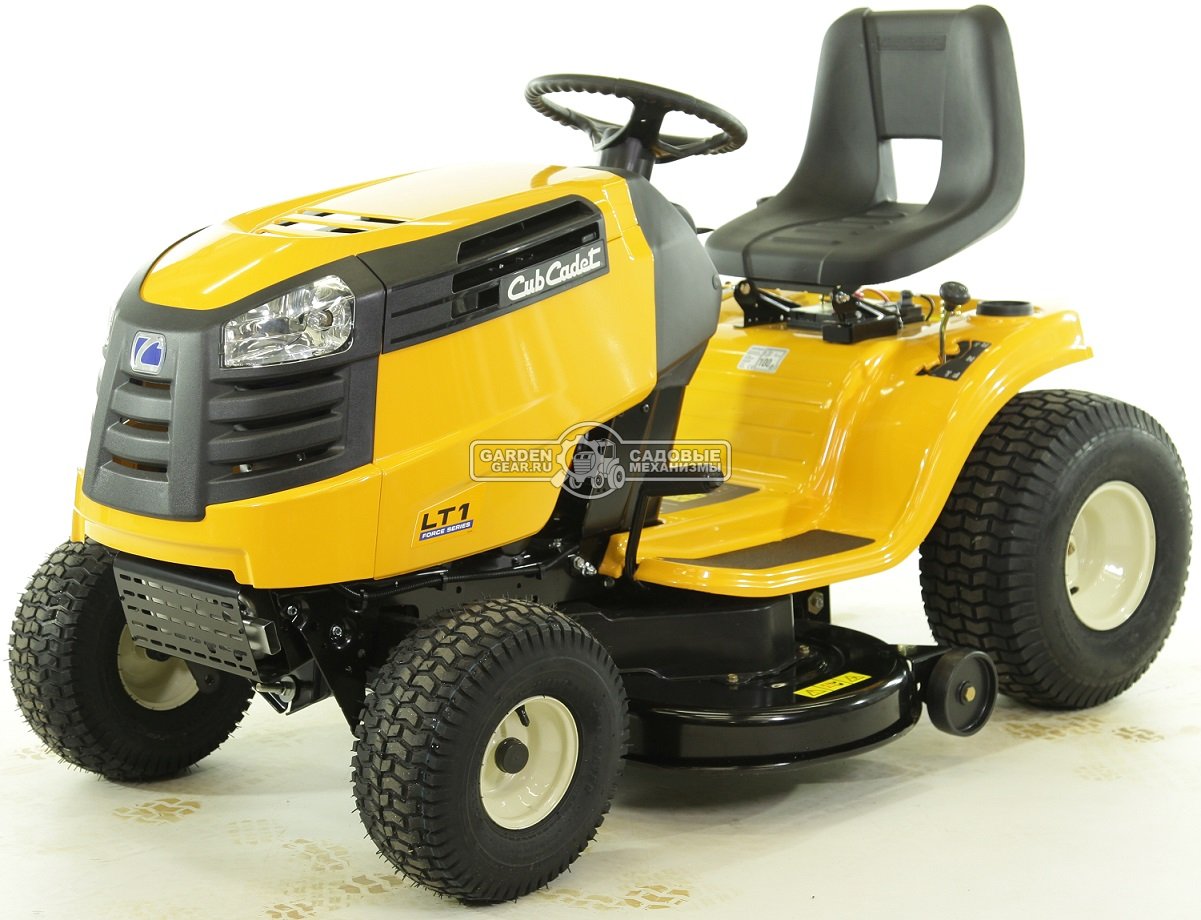 Садовый трактор Cub Cadet LT1 NS96 (USA, Cub Cadet, 439 куб.см., механика, боковой выброс, ширина кошения 96 см., 151 кг.)