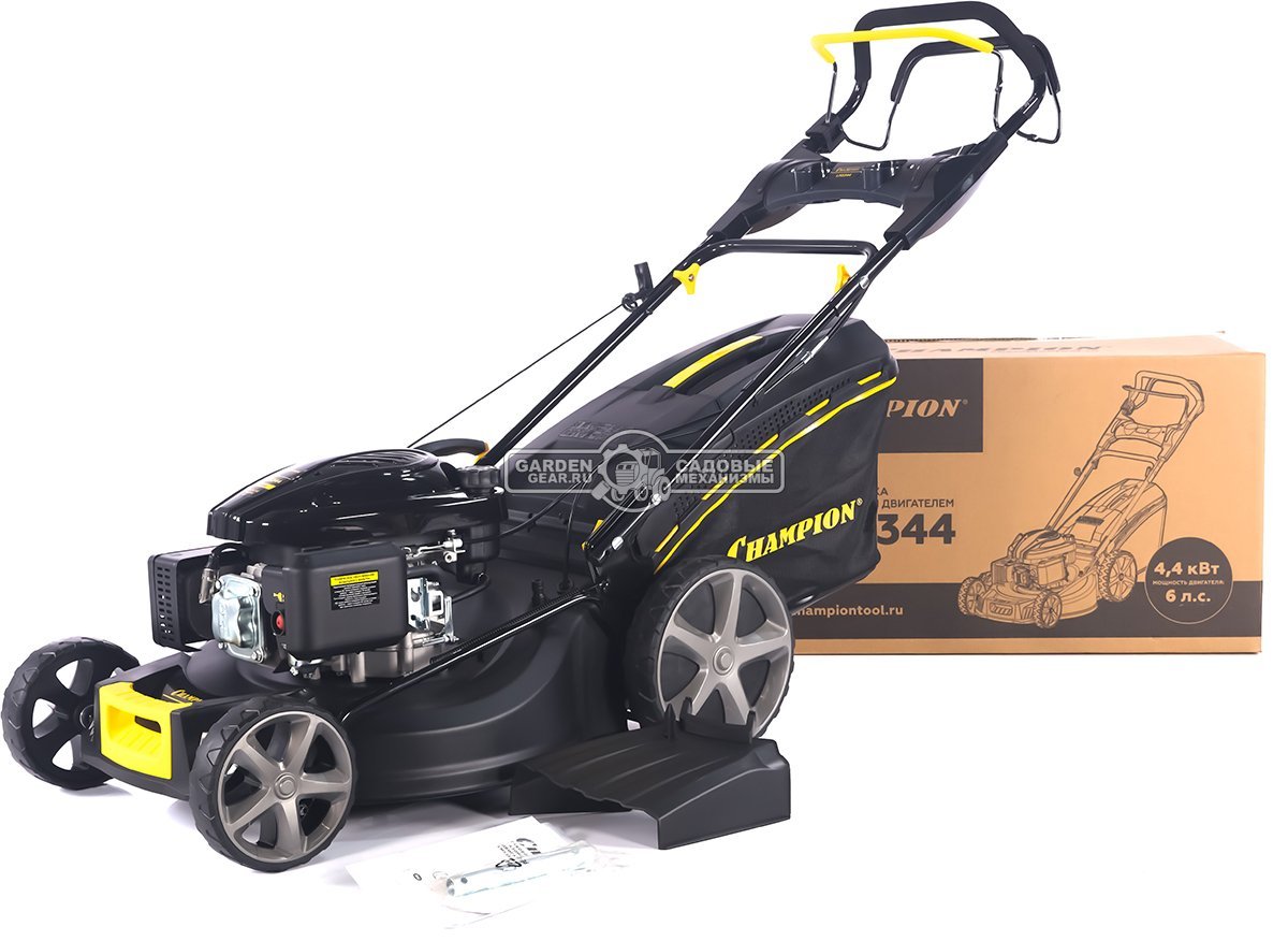 Газонокосилка бензиновая Champion LM5344 Pro (PRC, 53 см, Champion, 196 см3, сталь, 65 л, 4 в 1, 38 кг)