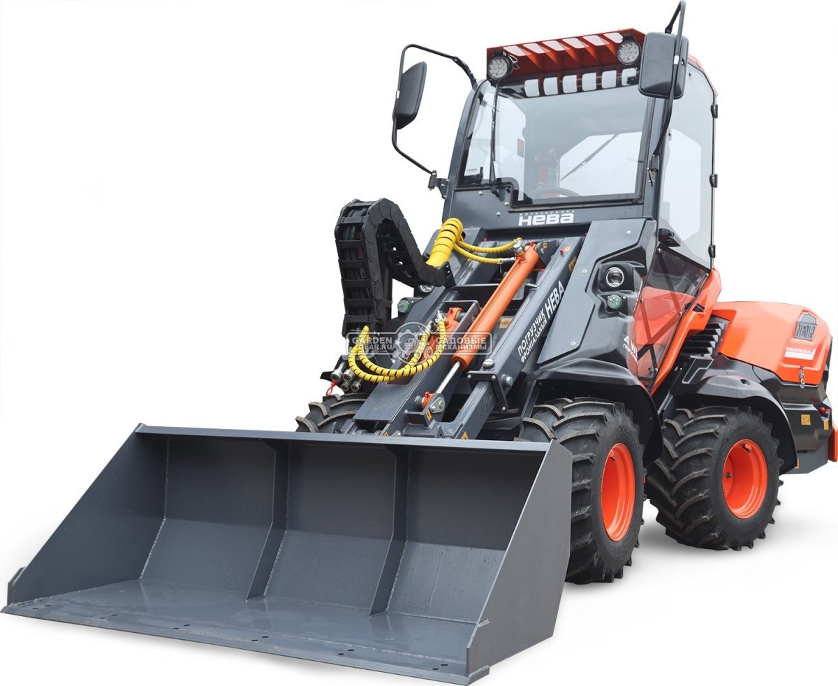 Фронтальный погрузчик Нева с кабиной (RUS, ММЗ-3LDT, 42 л.с., 60 л/мин, грузоподъемность 1200 кг, 2100 кг)