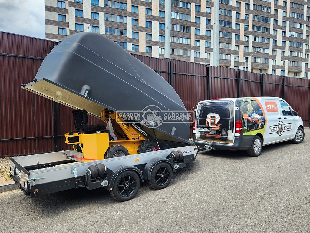 Прицеп с опускающейся платформой на пневмоподвеске Baltic Mechanic Polygon-City PC 750 Спарка для перевозки спецтехники, пневмолифт, крышка, 3500x1500