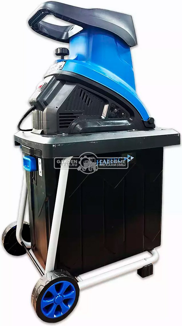 Садовый измельчитель веток электрический Haitec HT-EGH245KS (PRC, 2700 Вт, ветки до 45 мм, диск с ножами, короб, 60 кг)