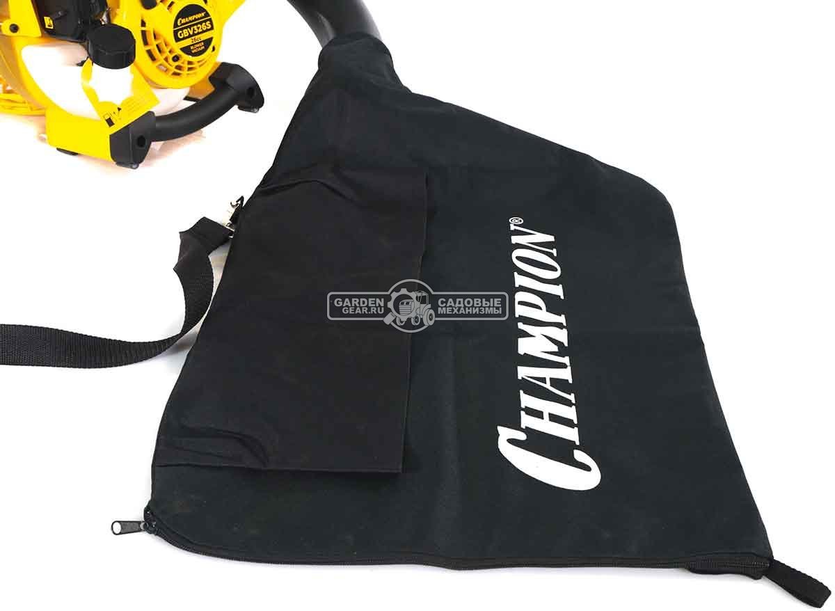 Садовый пылесос/воздуходувка бензиновая Champion GВV326S (PRC, 26 куб.см., 1,0 л.с., 612  м3/ч., 40 л., 4 кг)