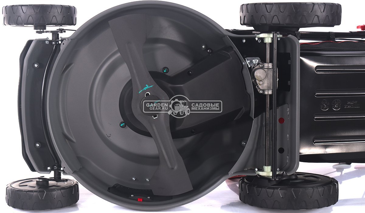 Газонокосилка бензиновая EVOline LMG 53 CVH (PRC, 53 см, Honda GCV 200, 201 см3, вариатор, 4 в 1, 70 л, сталь, 40 кг)